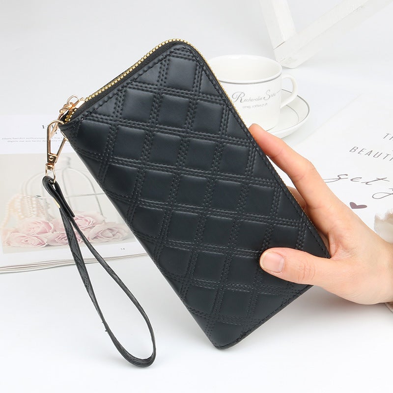 Multifunctional Solid Color PU Leather Wallet, RFID Blocking Design Portable Daily Storage Purse for Cards Cash Coin Business Use - Image 1