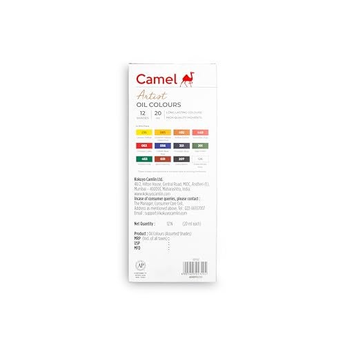 Camel Artist's Oil Color Box - 20ml Tubes, 12 Shades - Image 4