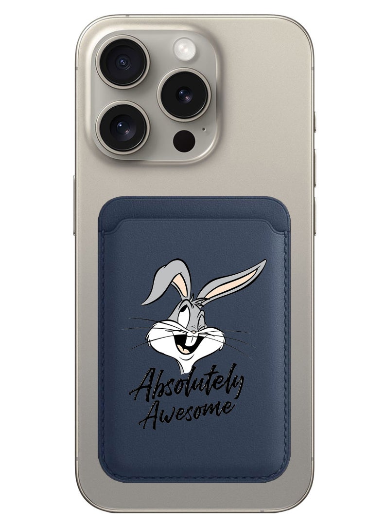 Theodor محفظة مغناطيسية، متوافقة مع محفظة MagSafe، لمحفظة آيفون، لسلسلة آيفون 16/15/14/13/12، غير متوافقة مع آيفون 13/12 ميني، حاملة 3 بطاقات، جلد نباتي، أزرق داكن - رائع للغاية - Image 1