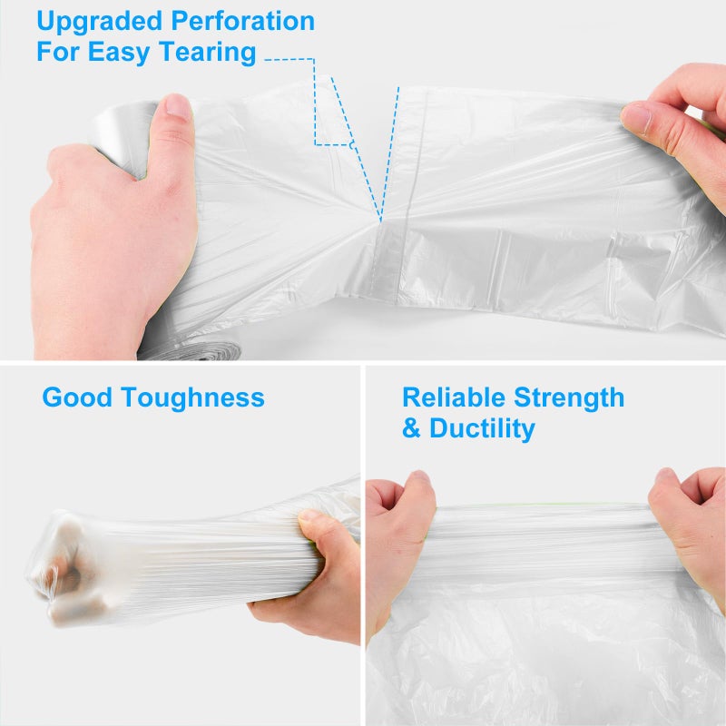 Inwaysin Small Trash Bags Bathroom Garbage Bags 4 Gallon, Inwaysin 15-20 Liter White Mini Trash Bags, Office Waste Basket Liners Compostable Plant Based Bin Bags, 200 Count - Image 4