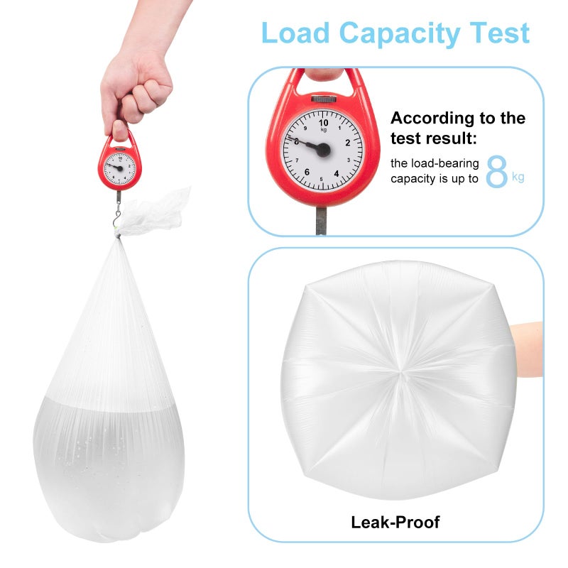Inwaysin Small Trash Bags Bathroom Garbage Bags 4 Gallon, Inwaysin 15-20 Liter White Mini Trash Bags, Office Waste Basket Liners Compostable Plant Based Bin Bags, 200 Count - Image 5
