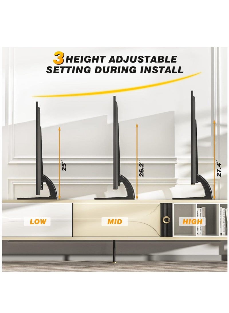 5Rcom TV Stand Mount, Universal TV Stand Tabletop for 22 to 65 inch Plasma LCD LED Flat Screen TVs, TV Legs, Holds up to 88lbs, Max VESA 800 x 500mm, Height Adjustable TV Base, TV Stand  - Image 2