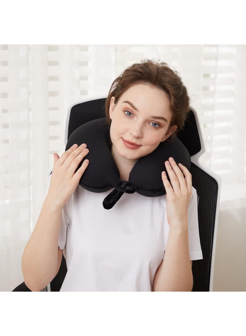 وسادة رقبة للسفر، أفضل وسادة طائرة من إسفنج الذاكرة لدعم الرأس، وسادة ناعمة قابلة للتعديل للطائرة أو السيارة أو كرسي الاسترخاء المنزلي - Image 4