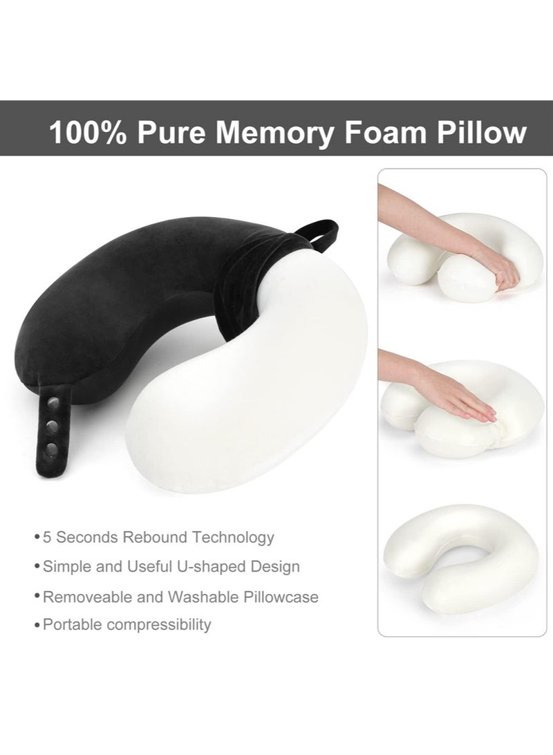وسادة رقبة للسفر، أفضل وسادة طائرة من إسفنج الذاكرة لدعم الرأس، وسادة ناعمة قابلة للتعديل للطائرة أو السيارة أو كرسي الاسترخاء المنزلي - Image 5