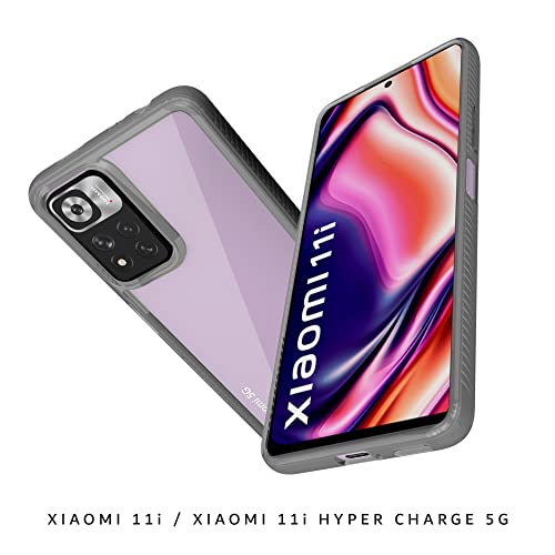 KAPAVER® Impulse Transparent Hybrid Hard PC Back TPU Bumper Impact Resistant Protection Case for Xiaomi 11i / Xiaomi 11i Hyper Charge 5G (Moon Gray) - Image 3