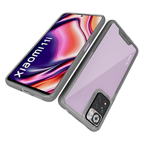 KAPAVER® Impulse Transparent Hybrid Hard PC Back TPU Bumper Impact Resistant Protection Case for Xiaomi 11i / Xiaomi 11i Hyper Charge 5G (Moon Gray) - Image 5