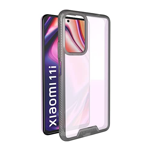 KAPAVER® Impulse Transparent Hybrid Hard PC Back TPU Bumper Impact Resistant Protection Case for Xiaomi 11i / Xiaomi 11i Hyper Charge 5G (Moon Gray) - Image 2