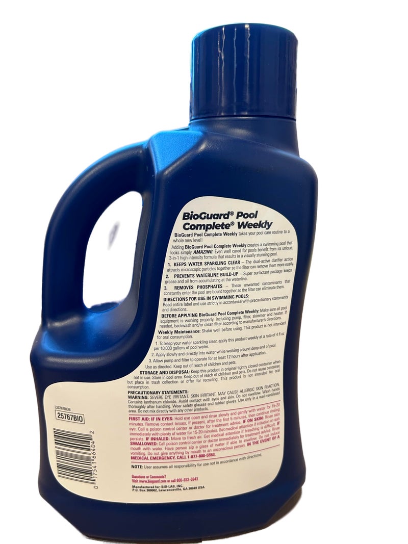 BioGuard Pool Complete Weekly 3L, 3-in-1 High-Intensity Clarifier & Cleaner, Prevents Waterline Buildup, Removes Phosphates, Keeps Water Clear - Image 2