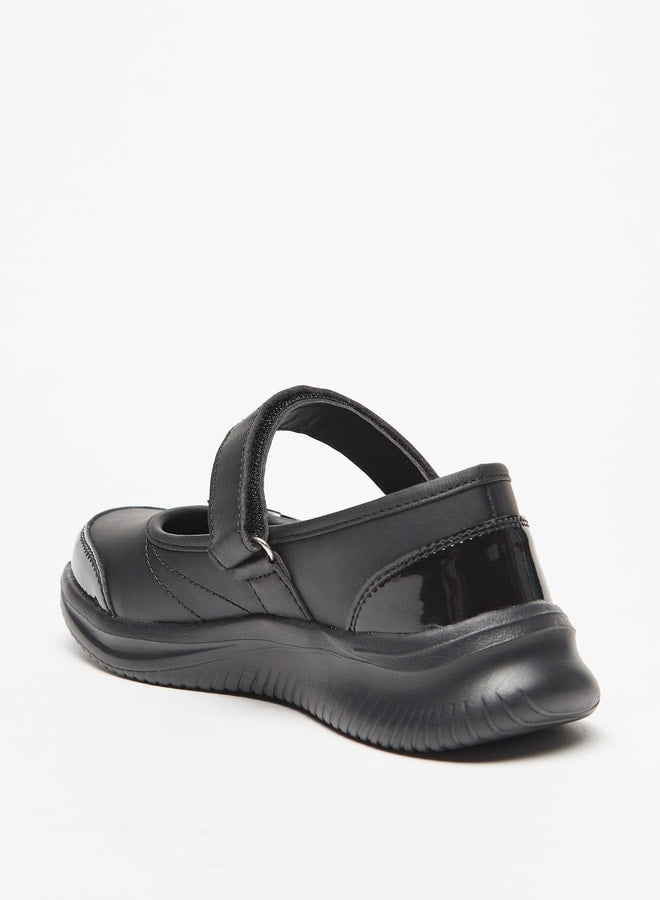 Dash Bow Accent Mary Jane School Shoes with Hook and Loop Closure - Image 2
