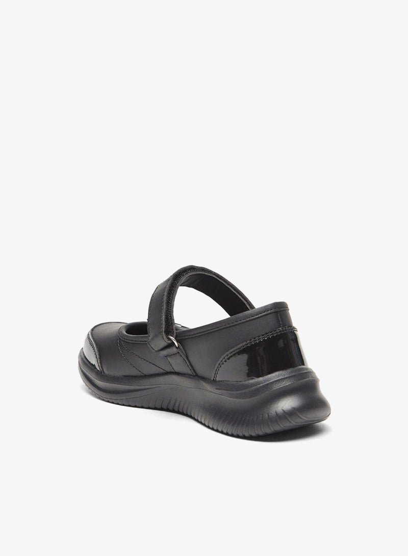 Dash Bow Accent Mary Jane School Shoes with Hook and Loop Closure - Image 2