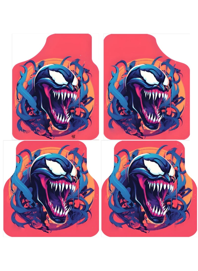 Generic MT Best Buy Venom Car Floor Mats – 4-Piece Set, Universal Fit, Non-Slip, Waterproof, Easy to Clean, Stylish Superhero Design 
