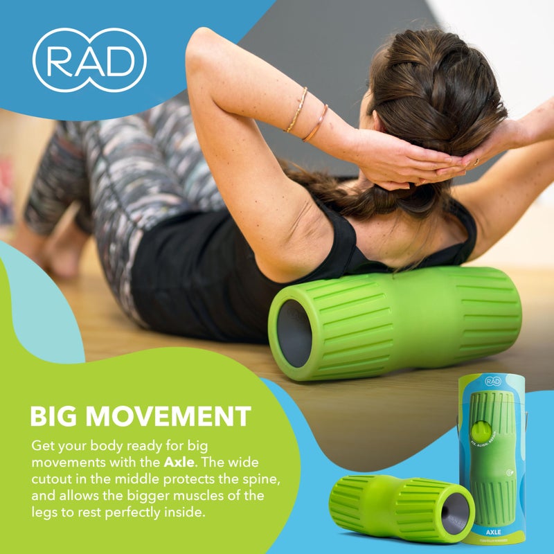 RAD Axle Exercise Foam Roller - Extra Firm High Density Foam Roller for Back Pain & Stretching, HIPS, Legs, Shoulder - Deep Tissue Massage Roller - Muscle Foam Roller for Myofascial Release, Mobility - Image 5