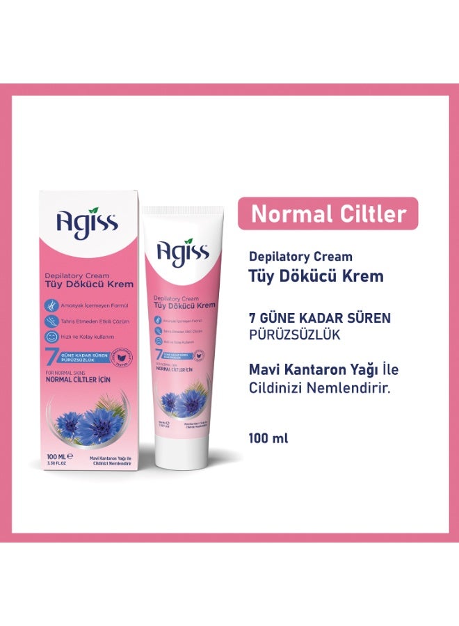 Agiss Depilatory Hair Removal Cream with Jojoba Oil – 6 Pack (100ml Each) | Smooth Skin for Up to 7 Days | Amonnia-Free Formula for Normal Skin Types | For Legs, Arms, Underarms, and Bikini Line - Image 2