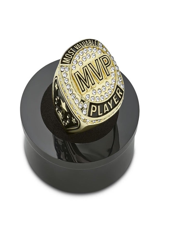 Express Medals Champion Gold MVP Most Valuable Player Trophy Ring Award Gift Prize with Display Neck Chain and Stand Championship Rings - Image 1
