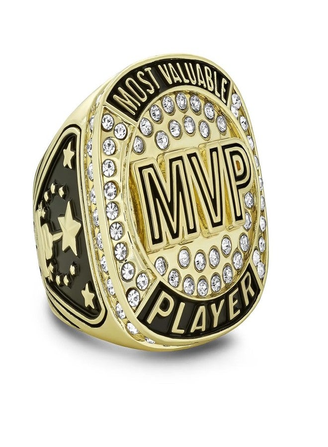Express Medals Champion Gold MVP Most Valuable Player Trophy Ring Award Gift Prize with Display Neck Chain and Stand Championship Rings - Image 2