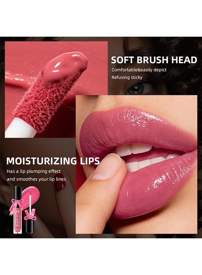 Ushas Liquid Lipstick,LapizLabial Liquido,Rossetto Liquido, High-Shine Long-Lasting Non-Sticky Lip Gloss, Hydrating Juicy Tint with Cute Bow Design,#11 - Image 5