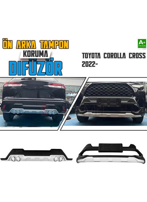Toyota Corolla Cross Front and Rear Bumper Protection Diffuser Set 2022 Onwards A+ Quality