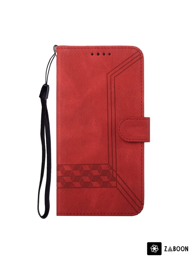 Zaboon Protective Case For OPPO Realme 7 Pro 5G Cubic Skin Feel Flip Leather - Image 2