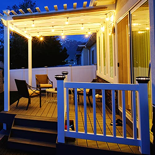 Dynaming 8 Pack Solar Post Cap Lights, Outdoor Decorative Post Solar Lights Black Shell Caps Fit 4x4 5x5 6x6 Vinyl/Wooden Posts, Brightness Warm White LED Lighting for Garden Fence Deck Patio - Image 5