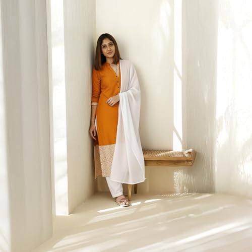 Happy Bunny Pure Cotton Dupatta for Women (2.5m) Soft, Lightweight, and Breathable Skin Chunni, Versatile Solid Color Stole for Everyday Styling and Festive Outfits - Image 5