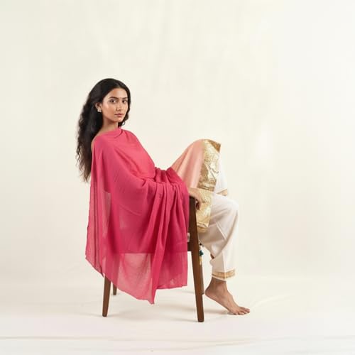 Happy Bunny Pure Cotton Dupatta for Women (2.5m) Soft, Lightweight, and Breathable Skin Chunni, Versatile Solid Color Stole for Everyday Styling and Festive Outfits - Image 4