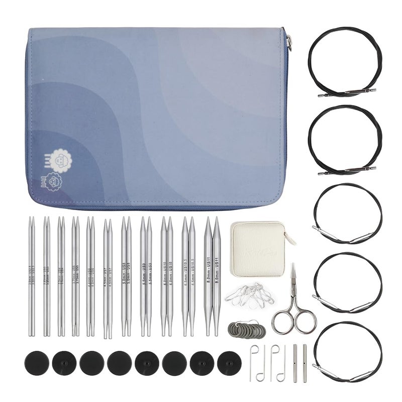 KnitPro Nova Regal Interchangeable Needle Set 5 13cm 11 US Sizes 25 to 11