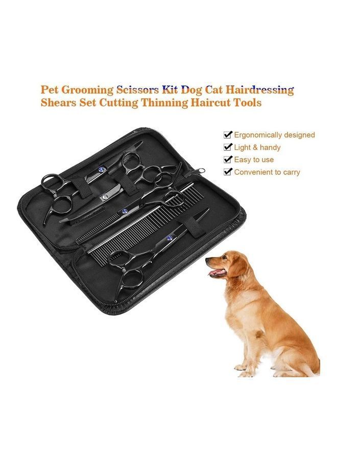 Y&D 7-Piece Pet Grooming Scissors Kit with Case Black - Image 4