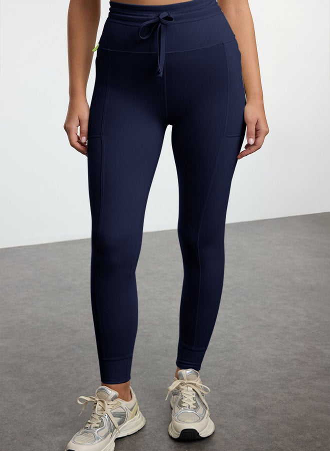 trendyol Navy Blue Brushed Scuba Full Length Sports Tights THMAW25TY00014 - Image 4