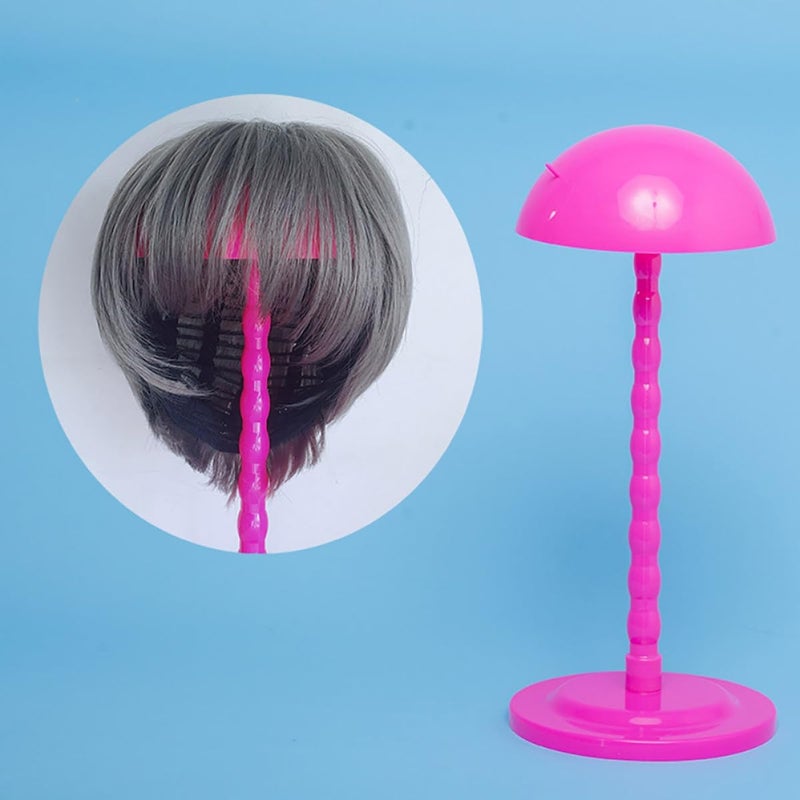 3pcs Detachable Wig Stand Rack Portable Wig Holder Display Rack for Styling and Storage with Foldable Design in Pink for Salon and Home Use - Image 5