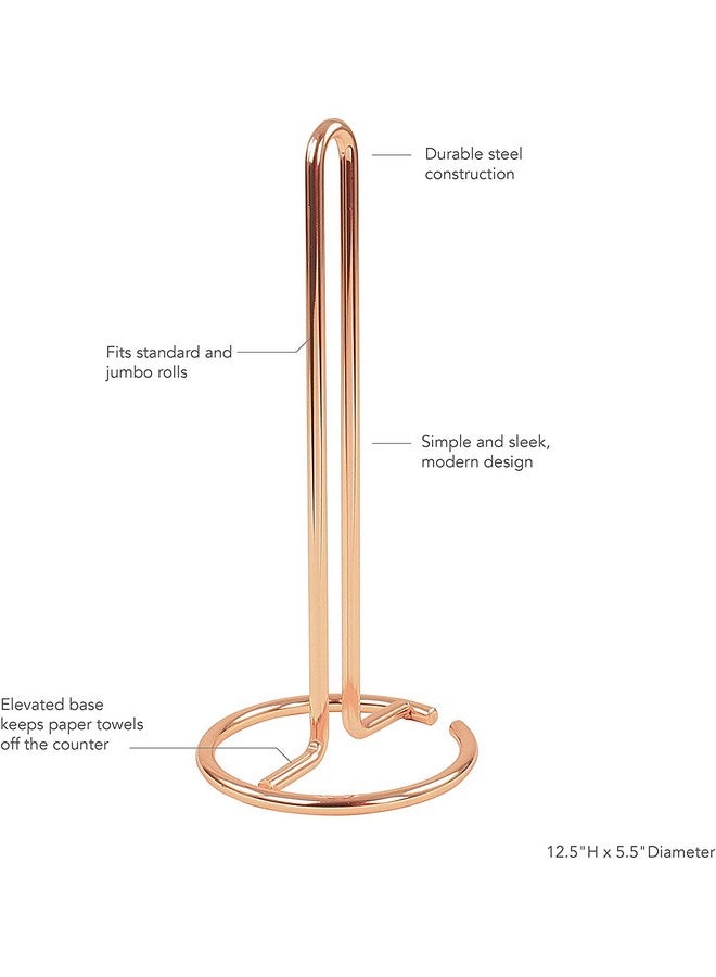 Kiwilon Paper Towel Holder - Rose Gold | Metallic Kitchen Countertop Tissue Organizer | Tissue Paper Dispenser Stand for Bathroom, Washbasin, Bars & Dining Tables | for Standard & Jumbo Rolls - Image 5