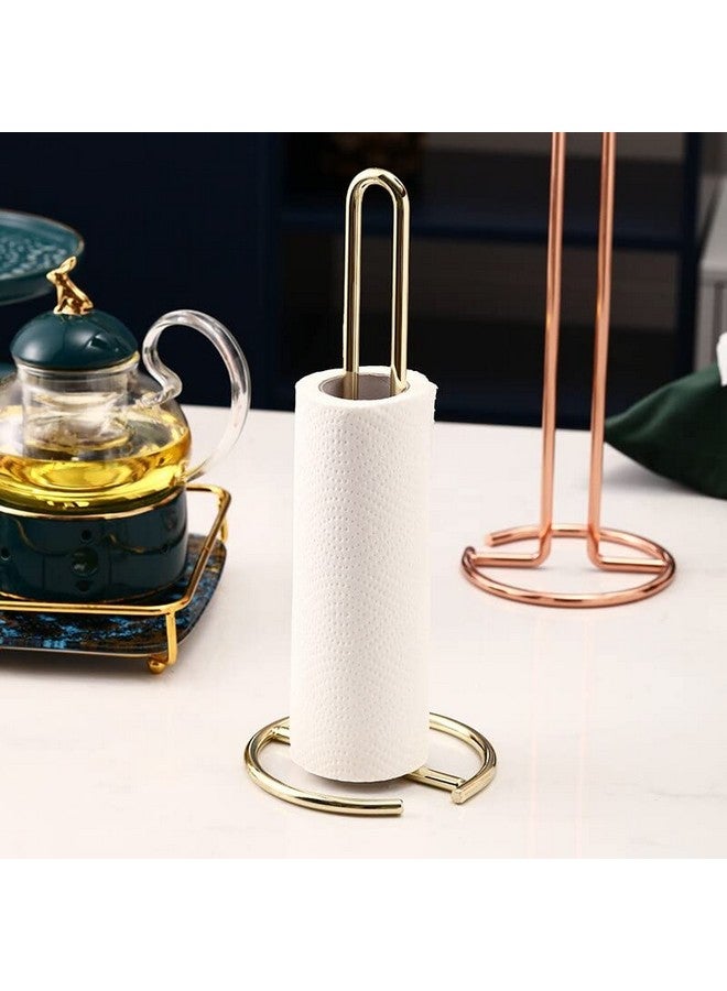 Kiwilon Paper Towel Holder - Rose Gold | Metallic Kitchen Countertop Tissue Organizer | Tissue Paper Dispenser Stand for Bathroom, Washbasin, Bars & Dining Tables | for Standard & Jumbo Rolls - Image 3