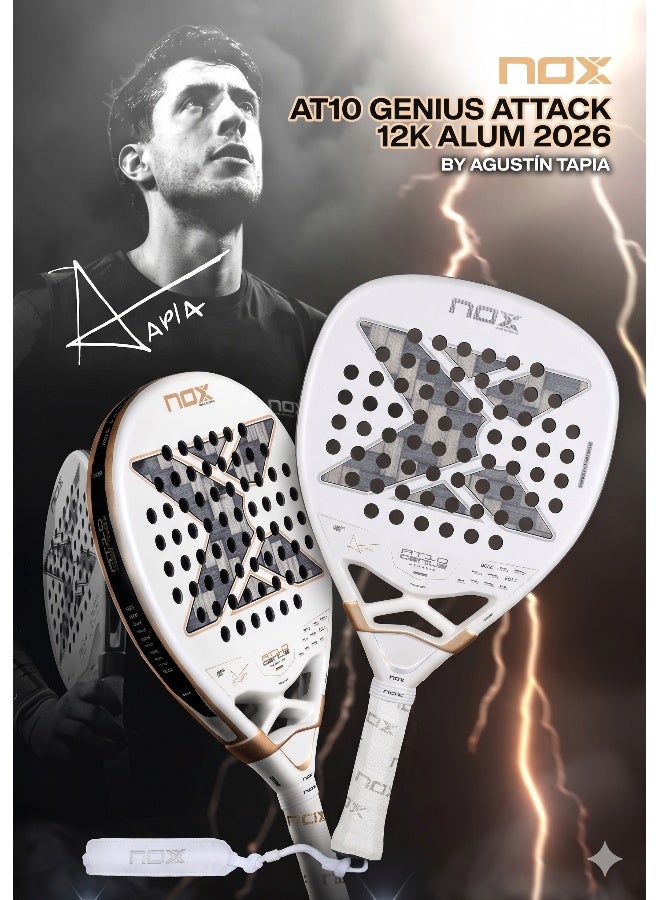 NOX AT10 Genius Attack 12K Alum 2026 Padel Racket – Agustín Tapia Signature | Power & Spin Performance - Image 1