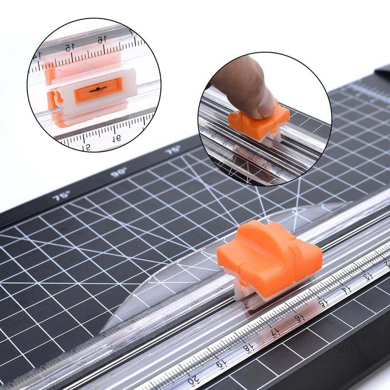 Firbon Paper Cutter Replacement Blade with Automatic Security Safeguard Design for A4 Black and White Paper Trimmer (5 Pack) - Image 5