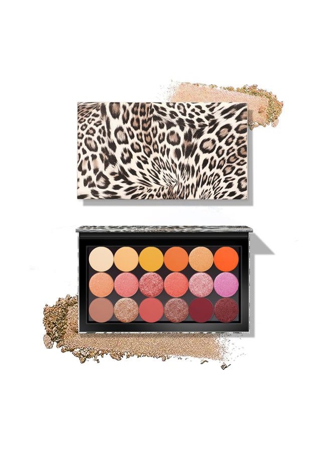 Fendy OULANAO Leopard Empty Makeup Magnetic Palette with Spatula and Metal Stickers 2pcs Palettes Set 18 Colors and 9 Colors Empty Magnetic Makeup Palette (Leopard Grain) - Image 3