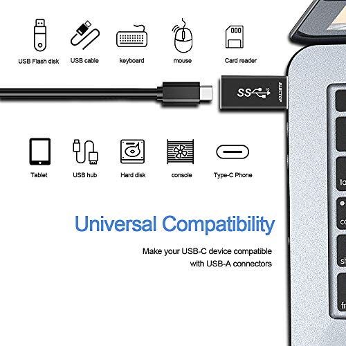 ELECTOP Updated USB to USB C Adapter (2 Pack), Support Double Sides10Gbps Charging & Data Transfer, USBC Female to A Male OTG Type C Converter for PC, Laptop, Charger, Power Bank, Quest Link - Image 4