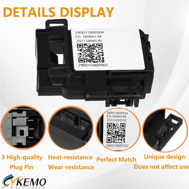 Cykemo (???????? ????????????????) Wh01X27954 Washer Lid Lock Switch Wh01X24381 Washer Lid Lock Bezel Wh02X24399 Washer Lid Lock Striker - Compatible With Ge Hotpoint Top Load Washer Replacement (3 Packs) - Image 2