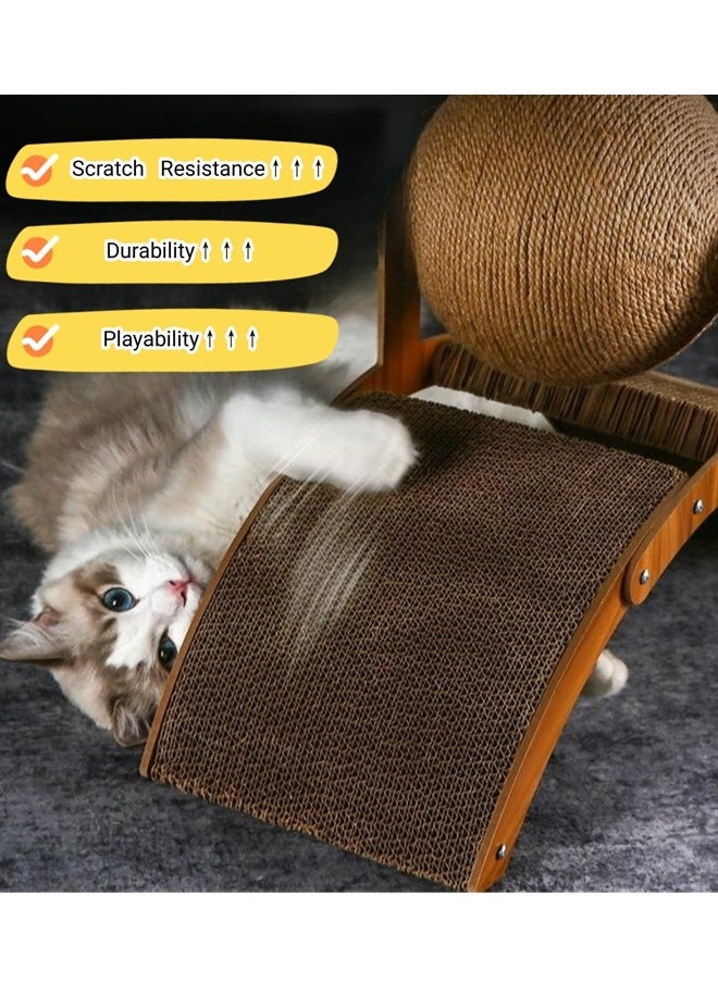 Generic Cat Scratchers for Indoor Cats, Double-Sided Cat Scratcher with Natural Sisal + Carpet Cloth, Durable Solid Wooden Structure Cat Scratch Pad for Cat Scratch Cat Scratcher Lounge  - Image 5