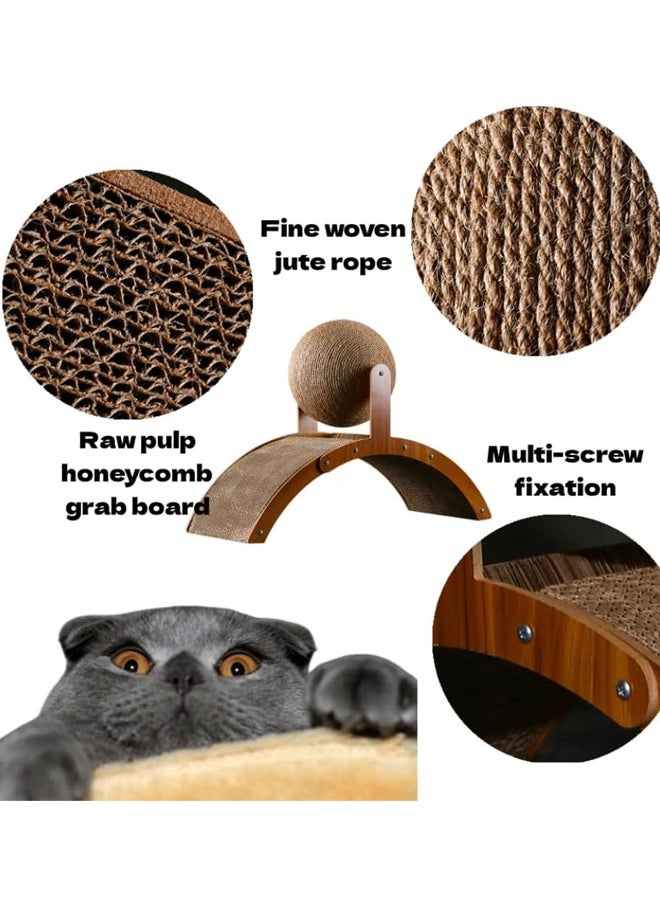 Generic Cat Scratchers for Indoor Cats, Double-Sided Cat Scratcher with Natural Sisal + Carpet Cloth, Durable Solid Wooden Structure Cat Scratch Pad for Cat Scratch Cat Scratcher Lounge  - Image 3