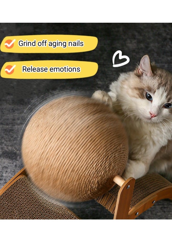 Generic Cat Scratchers for Indoor Cats, Double-Sided Cat Scratcher with Natural Sisal + Carpet Cloth, Durable Solid Wooden Structure Cat Scratch Pad for Cat Scratch Cat Scratcher Lounge  - Image 4