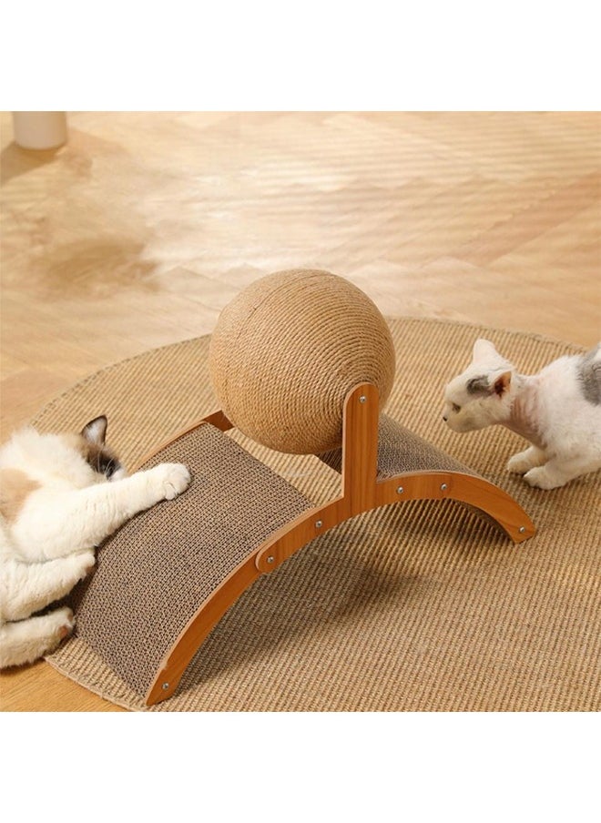 Generic - Cat Scratchers for Indoor Cats, Double-Sided Cat Scratcher with Natural Sisal + Carpet Cloth, Durable Solid Wooden Structure Cat Scratch Pad for Cat Scratch Cat Scratcher Lounge - Image 1