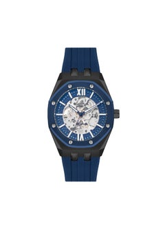 Quantum QMG1074.699 Men's Automatic Display Watch & Silicon Strap Strap D.Blue