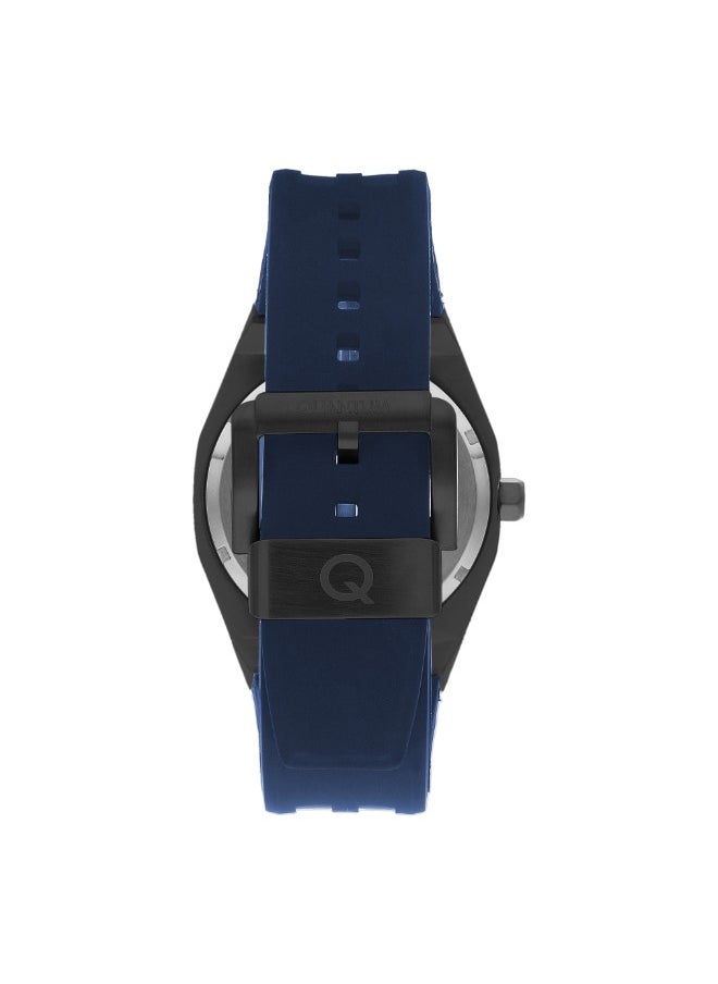 Quantum - Quantum QMG1074.699 Men's Automatic Display Watch & Silicon Strap Strap D.Blue - Image 1