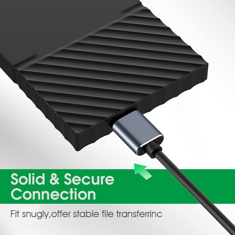 ELEPHANTBOAT® USB C to Micro B 3.0 Cable 5Gbps Fast Data Transfer Type-C to External Hard Drive Cord Compatible with MacBook Pro/Air, WD, Seagate, Toshiba, Galaxy S10/S9/S8, My Passport - Image 2