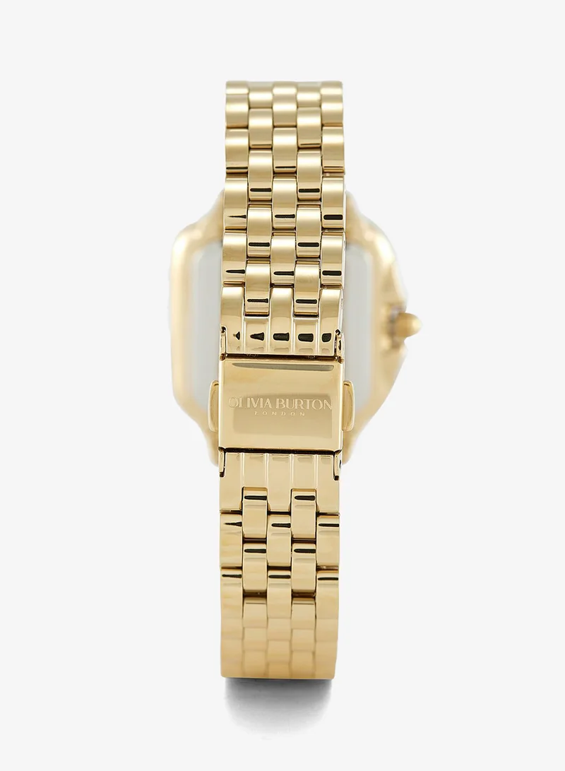 Olivia Burton  Grosvenor Collection Analog Quartz Watch For Women With Gold-Tone Stainless Steel Bracelet - 24000084 for Women | Best Price UAE