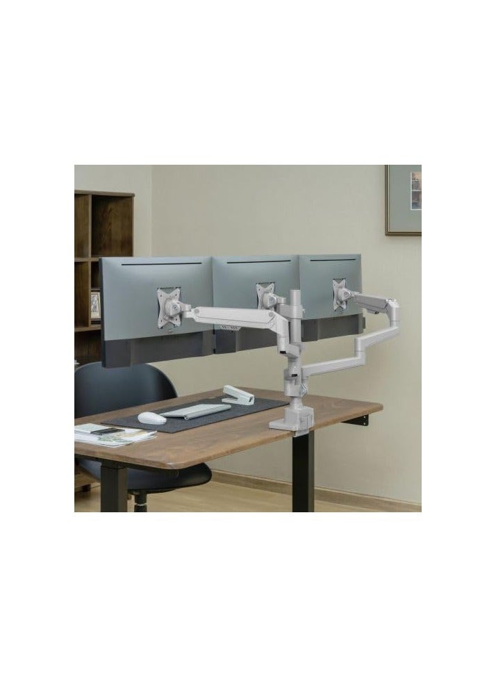 Green Tiger Triple Monitor Mount Stand - Three Height Adjustable Arms for 3 Computer Screens - Full Motion Articulating Gas Springs for 13"-30" Monitors VESA Mount - Image 1