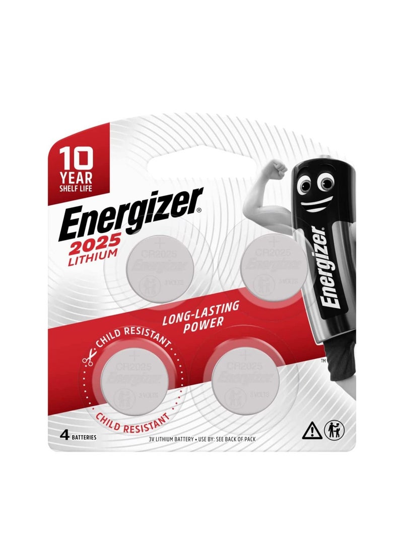 Energizer بطارية ليثيوم CR2025 مكونة من 4 قطع - Image 1