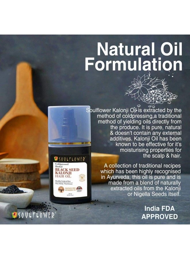 Soulflower Black Seed Kalonji Oil 120Ml 100% Purenatural And Coldpressed For Hairgrowth And Hair Fall Control - Image 3