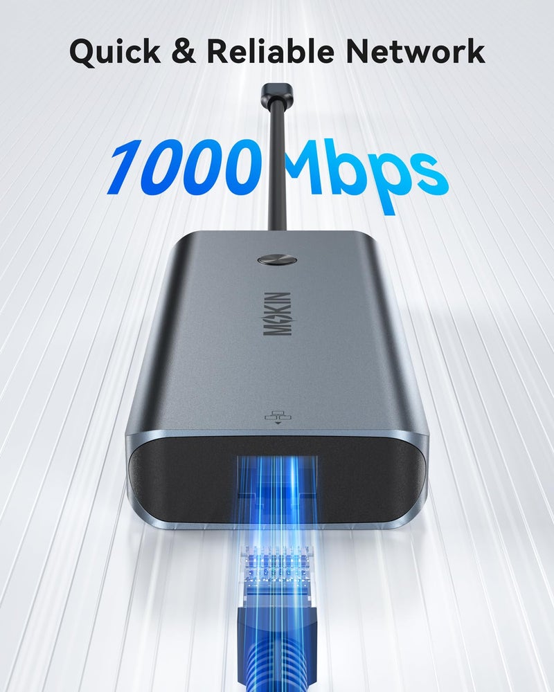 Mokin USB C Hub for MacBook Pro/Air,Mac Dongle with 3 USB Port,USB C to HDMI, USB C to RJ45 Ethernet,MOKiN 8 in 1 USB C to HDMI Adapter,100W PD Charging, USB C to SD/TF Card Reader USB C Hub - Image 5