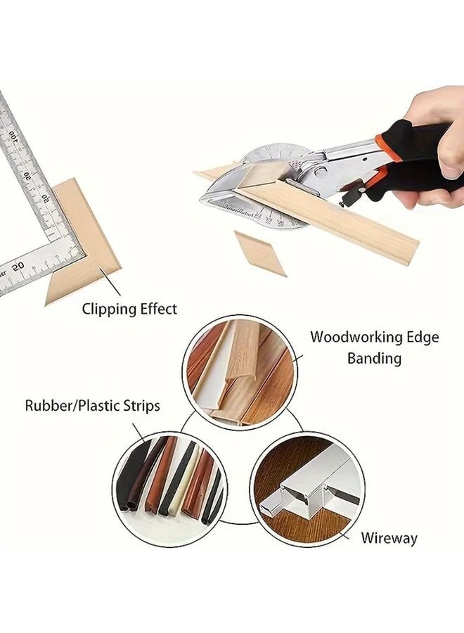 مقص أحمر مريح متعدد الزوايا 45-135 أداة قطع دقيقة من فولاذ الكروم فاناديوم للكهربائيين والنجارين وأعمال DIY بشفرتين - Image 5