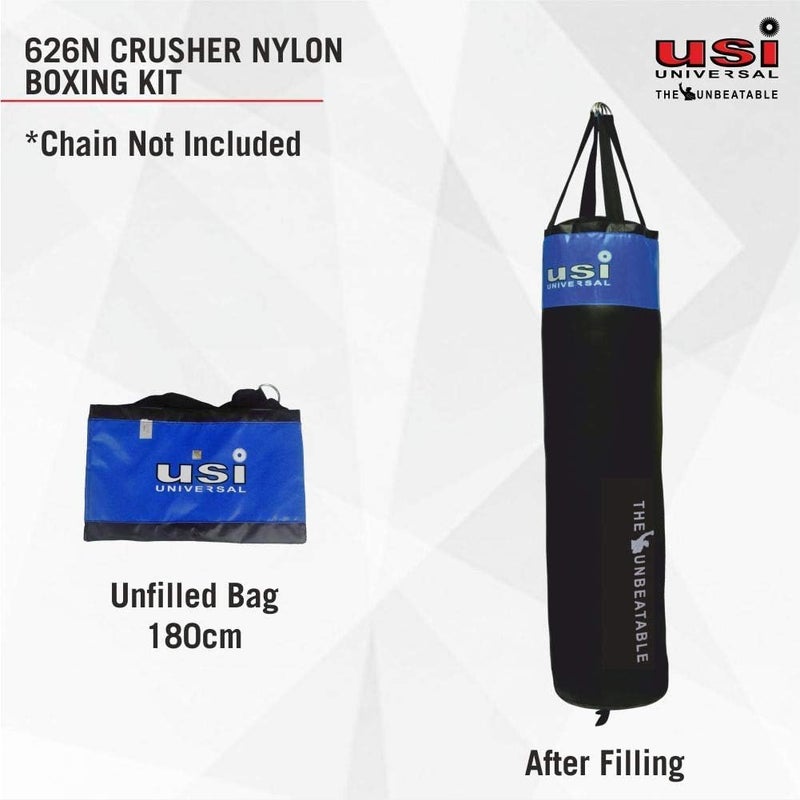 USI UNIVERSAL Punching Bag, 626N Crusher Nylon Unfilled Boxing Bag for Boxing Martial Arts Kickboxing Training, Nylon Material, Long Hanging Strap, Dia 33cm (Length 180cm) - Image 5